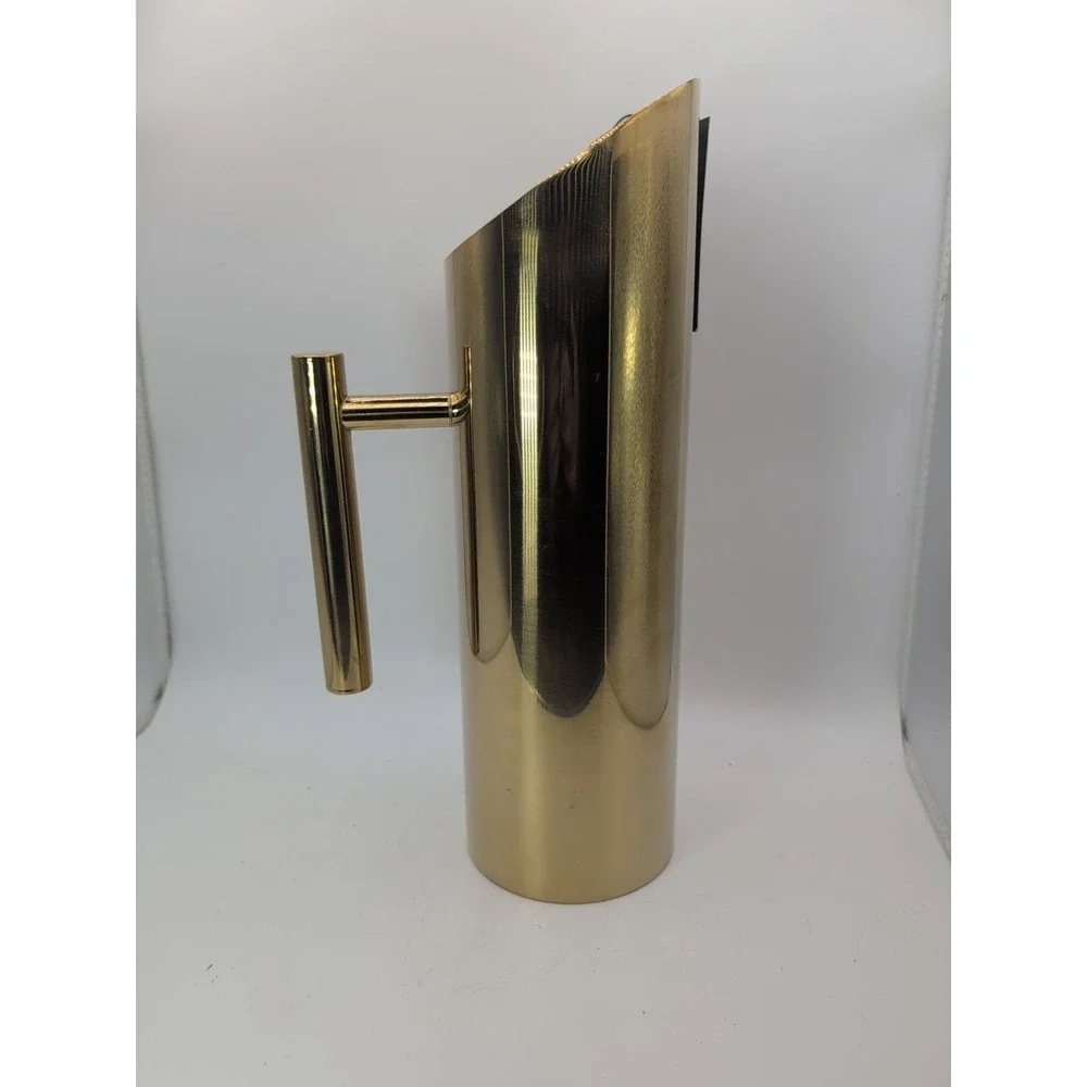 Viski Gold Modern Chic Drink Caraf  Stainless Steel 26 Oz Pitcher w Handle NEW